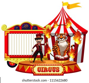 A Circus Show on White Background illustration