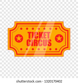 Circus show paper tickets icon in cartoon style on a background for any web design 