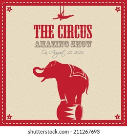 afiche de un espectáculo de circo con elefante