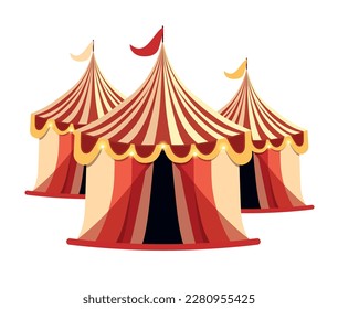 Circus, circus show. Circus tent, circus colors. Vector illustration