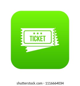 Circus show tickets icon digital green for any design isolated on white vector illustration