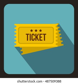 Circus show tickets icon in flat style on a baby blue background vector illustration