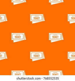 Circus show tickets pattern repeat seamless in orange color for any design. Vector geometric illustration