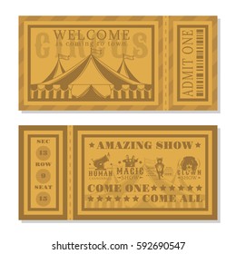 Circus show tickets in vintage style