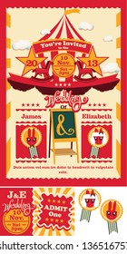 Circus Sideshow Wedding Save the Date Invitation