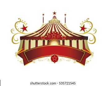  Circus signboard.
A circus sign isolated on white background for your show