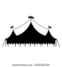 Circus silhouette, Circus tent festival icon vector illustration.