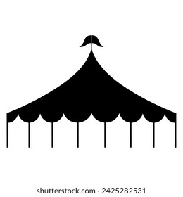 Circus silhouette, Circus tent festival icon vector illustration.