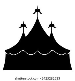 Circus silhouette, Circus tent festival icon vector illustration.