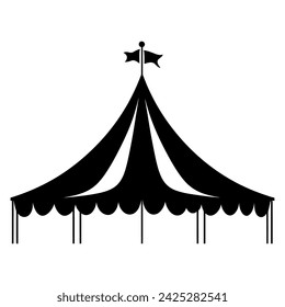 Circus silhouette, Circus tent festival icon vector illustration.