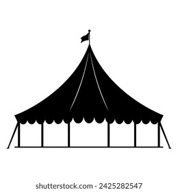 Circus silhouette, Circus tent festival icon vector illustration.