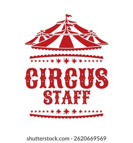 Circus Staff Banner with Tent and Stars