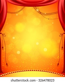 Circus stage for design of card, banner, leaflet and so on.