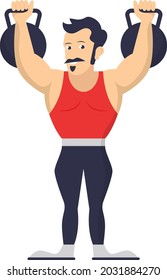 Circus Strong Man Holding dumbbell Over His Head Concept, strength athlete Vector Icon Design, Circus characters Symbol, Carnival performer Sign, Festival troupe Stock illustration