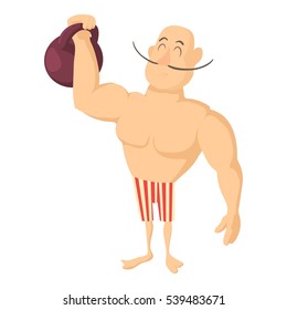 Circus strong man icon. Cartoon illustration of circus strong man vector icon for web design