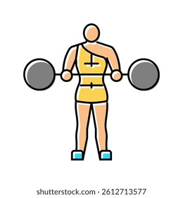 circus strongman carnival vintage show color icon vector. circus strongman carnival vintage show sign. isolated symbol illustration