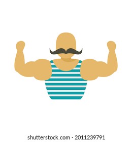 Circus strongman icon. Flat illustration of circus strongman vector icon isolated on white background