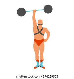 Circus Strongman icon. Vintage Vector illustration.