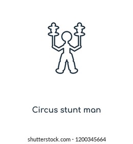 Circus stunt man concept line icon. Linear Circus stunt man concept outline symbol design. This simple element illustration can be used for web and mobile UI/UX.