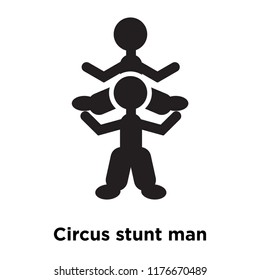 Circus stunt man icon vector isolated on white background, logo concept of Circus stunt man sign on transparent background, filled black symbol