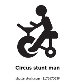 Circus stunt man icon vector isolated on white background, logo concept of Circus stunt man sign on transparent background, filled black symbol