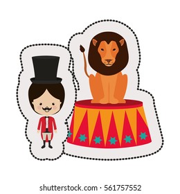 Circus tamer cartoon