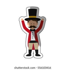 Circus tamer cartoon icon vector illustration graphic design