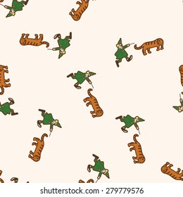 circus tamer , cartoon seamless pattern background