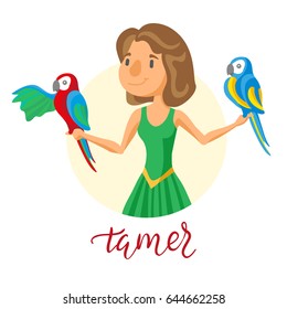 Circus Tamer girl. vector illustration.