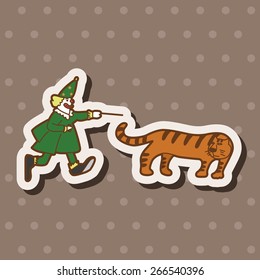 circus tamer theme elements vector,eps