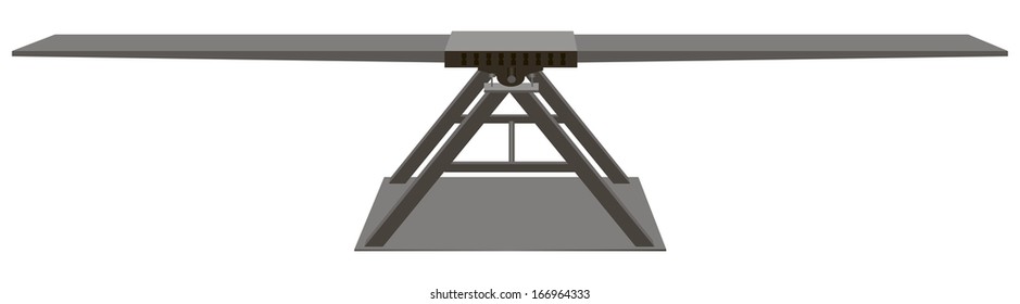 Circus teeter board for acrobatics. Vector illustration.