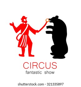 Circus - template logo. Show trained bears.