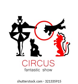 Circus - template logo. Show trained animals.