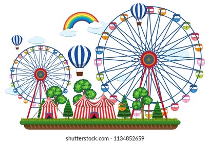 A circus template on white background illustration