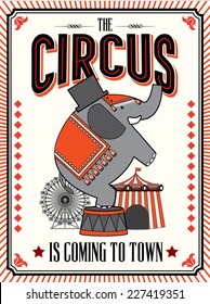 circus template-elephant,ferris wheel, circus tent vector/illustration