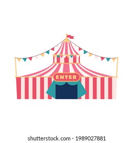 circus tent amusement facade icon