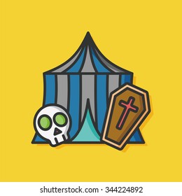 circus tent amusement icon