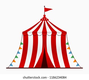 Circus tent. Circus arena with a dome in cartoon style. Vector illustration.