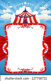 Circus tent background with space for text