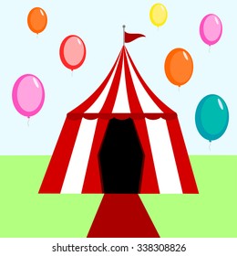 Circus tent with balloons