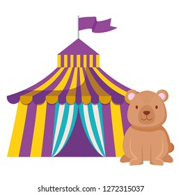 circus tent with bear teddy