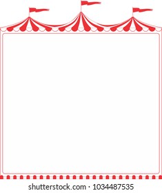 Circus tent big top vector blank sign with copy space