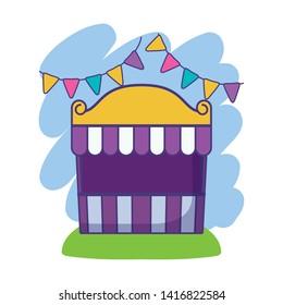 circus tent carnival with garlands hanging