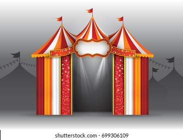 Circus Tent, Carnival Circus Vector