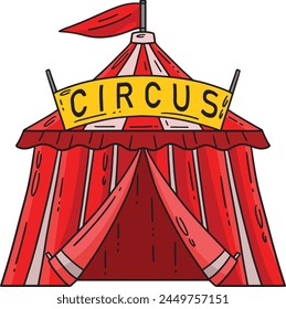 Circus Tent Cartoon Colored Clipart Illustration