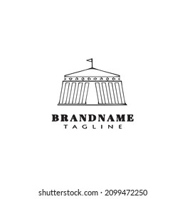 circus tent cartoon logo template icon black modern simple vector illustration
