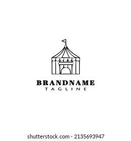icono de la plantilla de logotipo de caricatura de tienda de circo ilustración simple vectorial negro