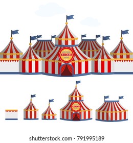 Circus tent cartoon vector illustration.