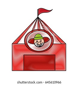 circus tent with clown