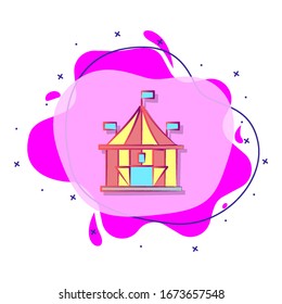 Circus tent colored liquid bacdge icon. Simple color vector of circus icons for ui and ux, website or mobile application